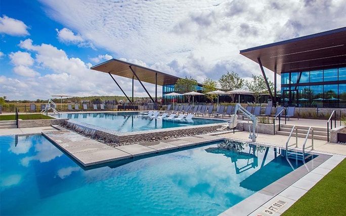 The Resort Style Pool in the community of Easton Park in Austin Texas