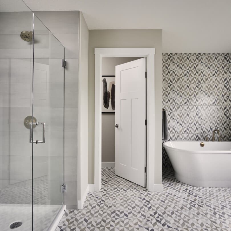 Primary ensuite in Robson at Livingston by Brookfield Residential in Calgary, AB