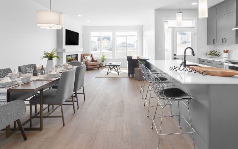 Open concept living in Cairn at The Orchards by Brookfield Residential in Edmonton, AB