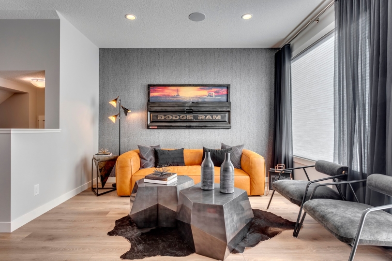 Oak Living Room Livingston in Calgary Alberta Brookfield Residential