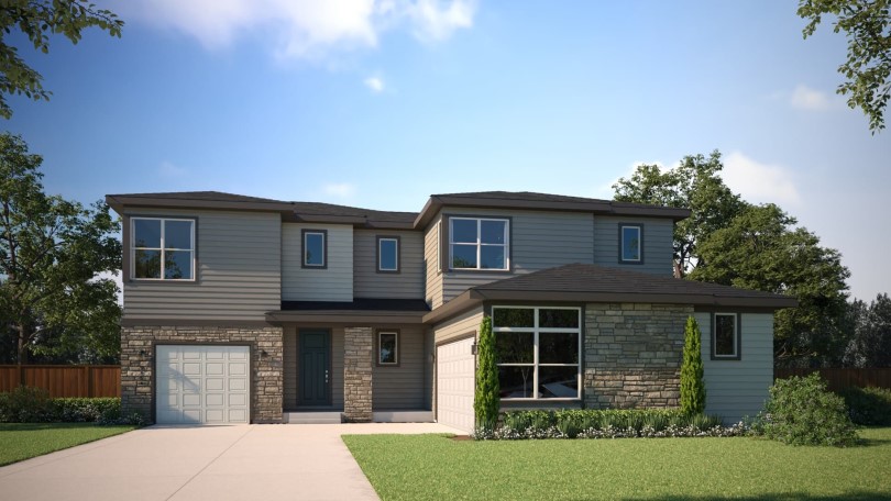 Exterior rendering of Harvest 8 in the Harvest Portfolio at Barefoot Lakes in Firestone, CO