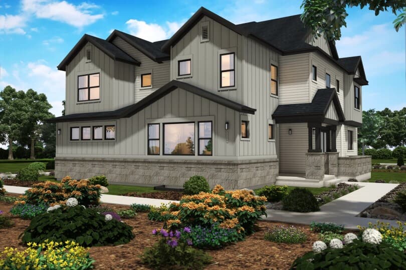 Exterior rendering of the Villa 1 at the Village at Castle Pines in Denver, CO