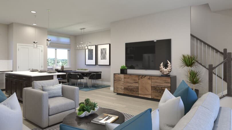 Rendering of the family room at Cadence 11 at Solterra in Denver, CO
