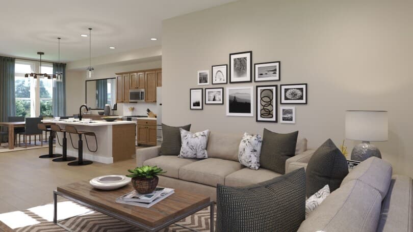 Rendering of the main living area of Cadence 12 at Solterra in Denver, CO
