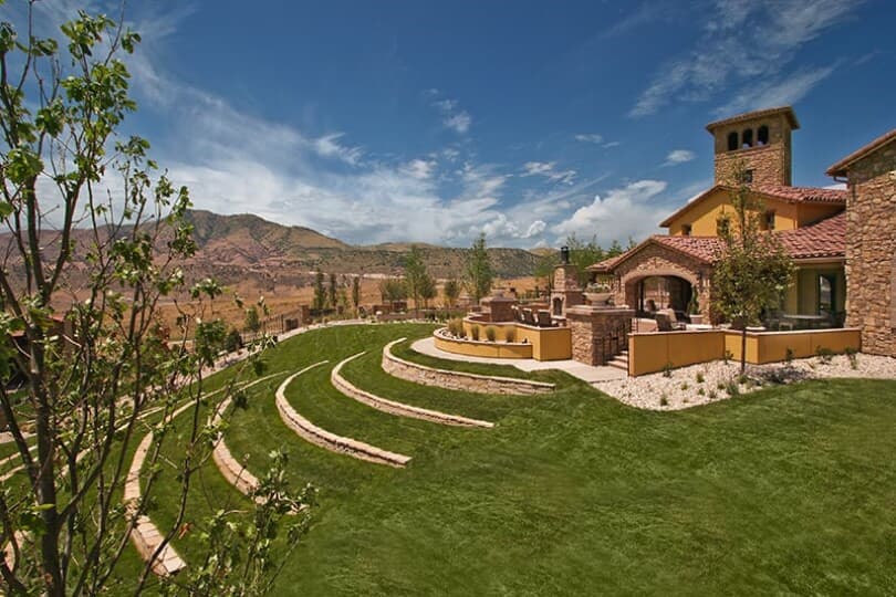 View of The Retreat and hillside at Solterra by Brookfield Residential in Denver, CO
