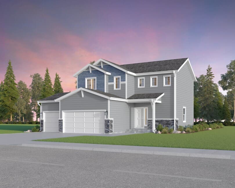 Exterior rendering of a home in the Mosaic Portfolio in Denver, CO by Brookfield Residential