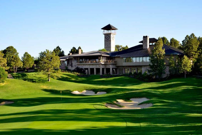 Clubhouse and golf course at The Village of Castle Pines in Denver, CO