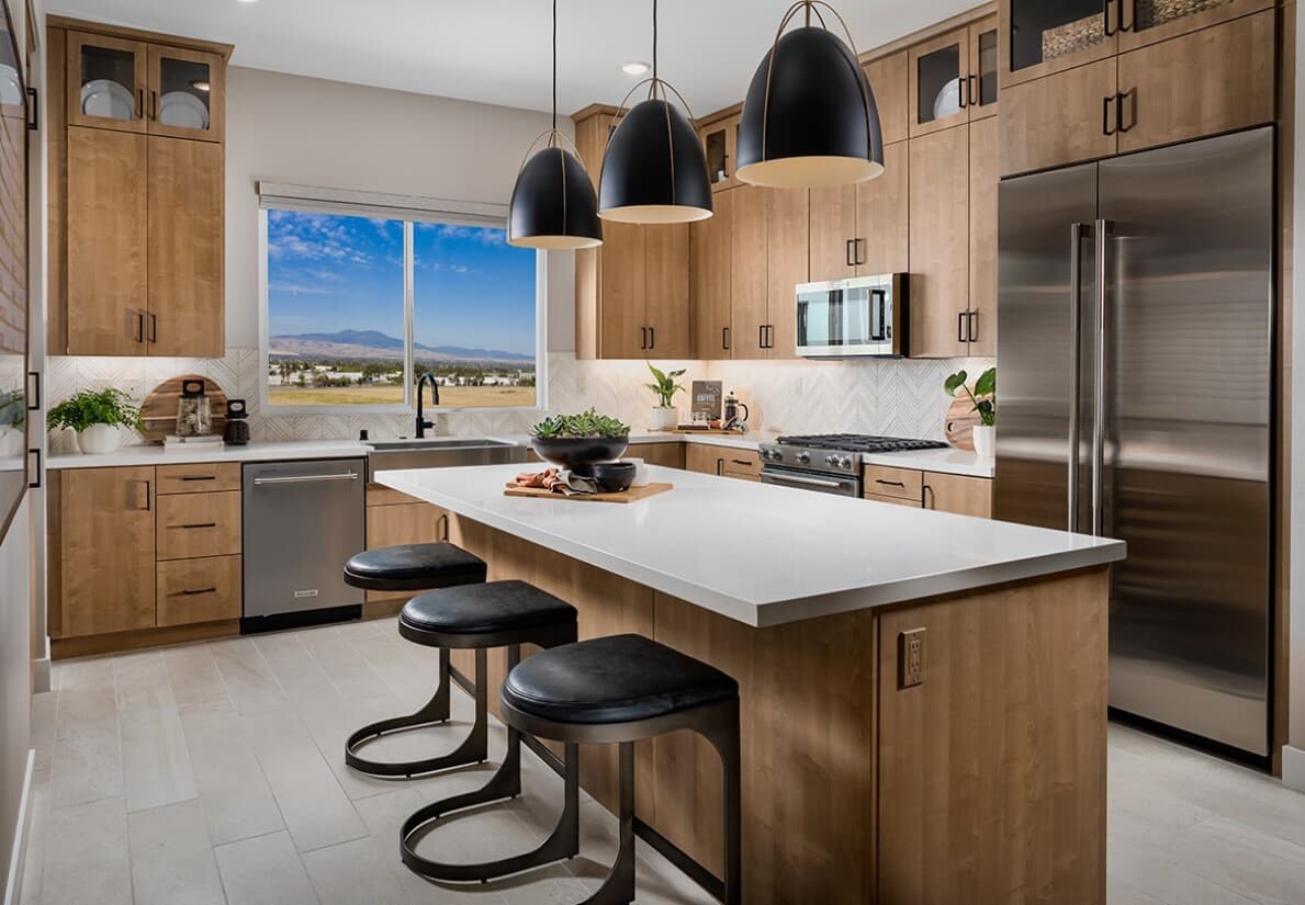 Luna Plan 1 Kitchen at The Landing by Brookfield Residential in Tustin CA