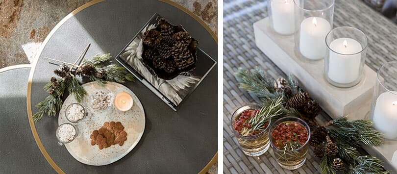 Cozy winter decor ideas with candles and pine cones for your new home