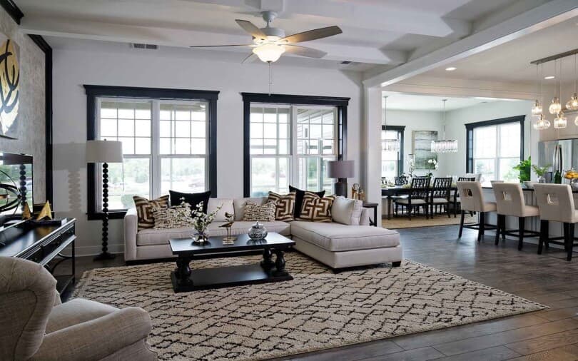 Interior view of open concept living in Savoy II at Heritage Shores by Brookfield Residential in Bridgeville, DE