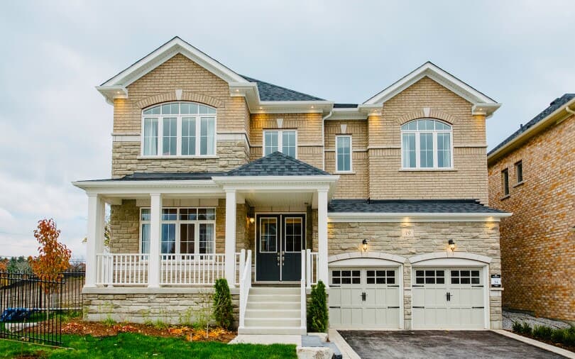Exterior of the Amethyst model home at Woodhaven in Aurora, ON
