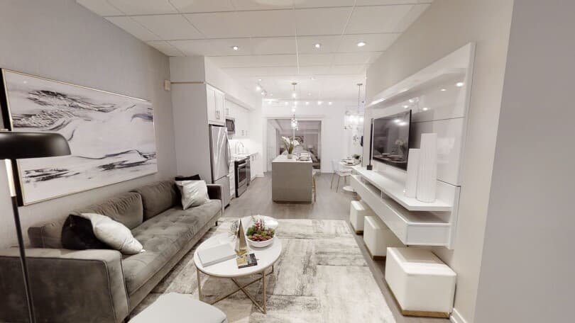 Luxurious white living area at 50 Ann in Bolton by Brookfield Residential Ontario