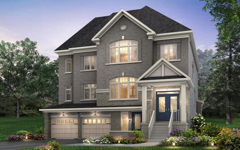 Exterior rendering of the Wellington plan in the Grandview Collection at Pathways in Caledon East, ON