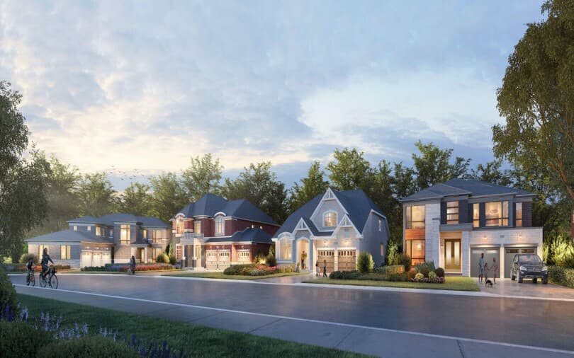 Rendering of a street scene at Heartland in Baxter, ON