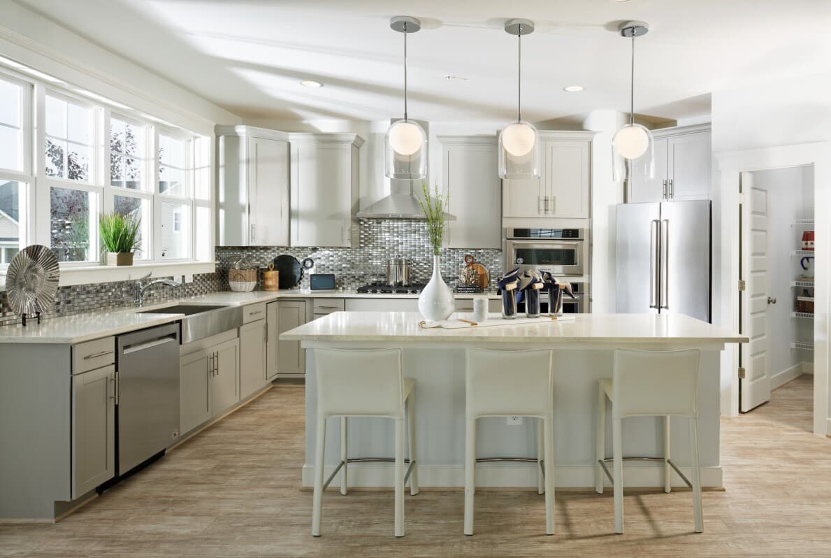 Bright white kitchen in Beckner in a Brookfield Residential home in the DC area