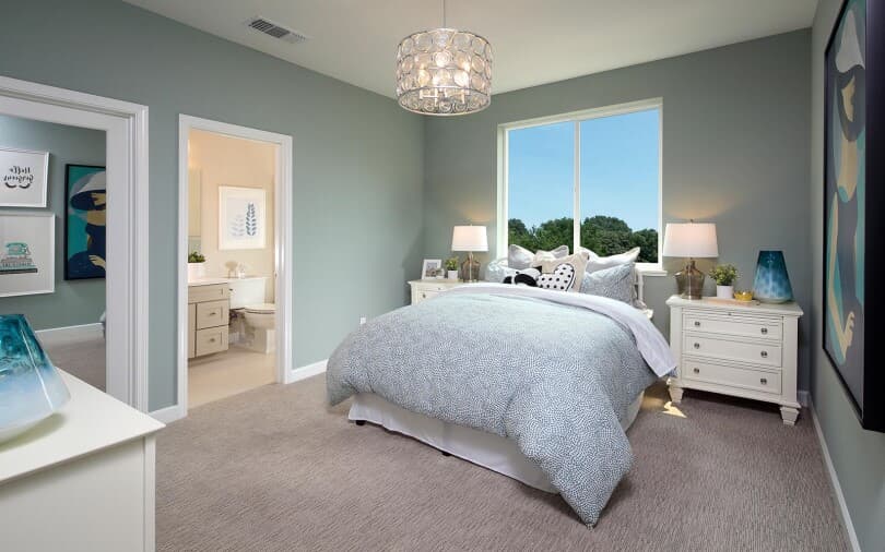 Secondary bedroom with bath in Residence 7 at Chandler in Brentwood, CA
