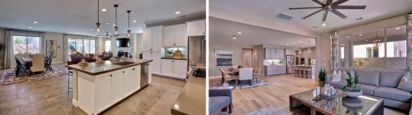 L: Kitchen; R: Great Room | Agave at Spencer's Crossing | Murietta, CA | Brookfield Residential