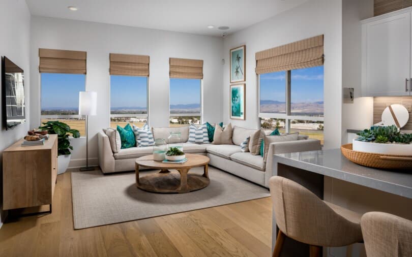 Family room in Luna at The Landing in Tustin, CA by Brookfield Residential