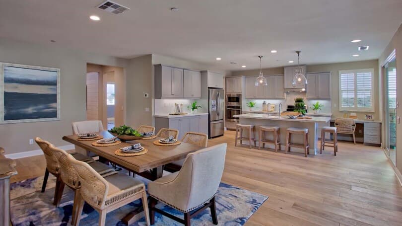 Dining area in Residence 2 at Agave at Spencer's Crossing in Murrieta, CA by Brookfield Residential