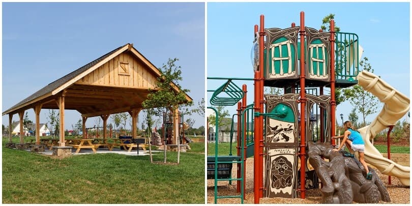Pavilion and playground at Snowden Bridge in Stephenson, VA by Brookfield Residential